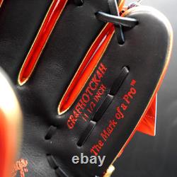 Rawlings Japan Glove HOH Heart of the Hide RHT LH 11.5 Infielder Black / Scarlet