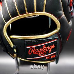 Rawlings Japan Glove HOH Heart of the Hide RHT LH 11.5 Infielder Black / Scarlet