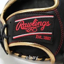 Rawlings Japan Glove HOH Heart of the Hide RHT LH 11.5 Infielder Black / Scarlet
