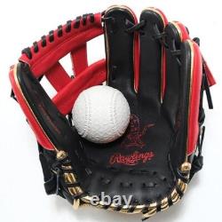 Rawlings Japan Glove HOH Heart of the Hide RHT LH 11.5 Infielder Black / Scarlet