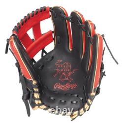 Rawlings Japan Glove HOH Heart of the Hide RHT LH 11.5 Infielder Black / Scarlet