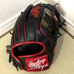 Rawlings Japan Glove Heart of the Hide Infielder RHT 11.5 Metallic Black/Scarlet