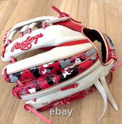 Rawlings Japan Glove Heart of the Hide RHT LH 11.5 Infielder Scarlet/White Rare