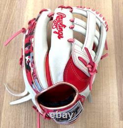 Rawlings Japan Glove Heart of the Hide RHT LH 11.5 Infielder Scarlet/White Rare