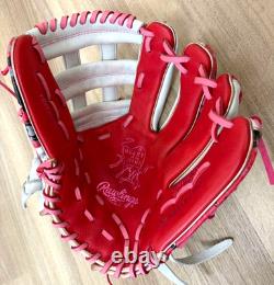 Rawlings Japan Glove Heart of the Hide RHT LH 11.5 Infielder Scarlet/White Rare