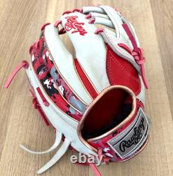 Rawlings Japan Glove Heart of the Hide RHT LH 11.5 Infielder Scarlet/White Rare