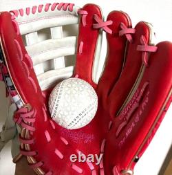 Rawlings Japan Glove Heart of the Hide RHT LH 11.5 Infielder Scarlet/White Rare