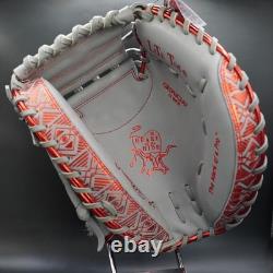 Rawlings Japan HOH Heart of the Hide RHT LH Catcher Mitt 33 2025 Gray/Scarlet