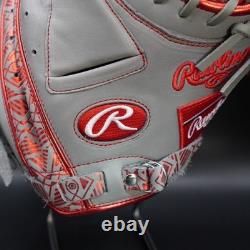 Rawlings Japan HOH Heart of the Hide RHT LH Catcher Mitt 33 2025 Gray/Scarlet