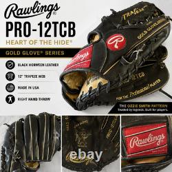 Rawlings PRO12TCB Heart of the Hide Horween 12 Trapeze Baseball Glove RHT Black Rawlings PRO12TCB Heart of the Hide Horween 12 Trapeze Baseball Glove RHT Black