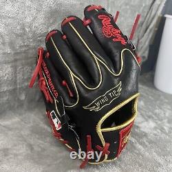 Rawlings RHT Glove Wing Tip Heart of the Hide 11.5 PROR204W-2BG Black Gold Red