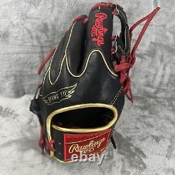 Rawlings RHT Glove Wing Tip Heart of the Hide 11.5 PROR204W-2BG Black Gold Red