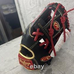 Rawlings RHT Glove Wing Tip Heart of the Hide 11.5 PROR204W-2BG Black Gold Red