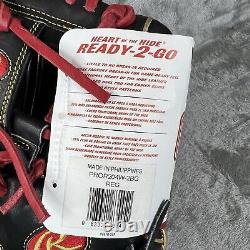 Rawlings RHT Glove Wing Tip Heart of the Hide 11.5 PROR204W-2BG Black Gold Red