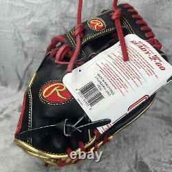 Rawlings RHT Glove Wing Tip Heart of the Hide 11.5 PROR204W-2BG Black Gold Red