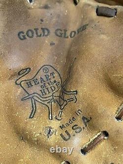 VINTAGE Rawlings HOH 54HC Heart of Hide Gold Glove Made in USA Left Handed Throw