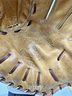 VTG 1970s RAWLINGS HOH XFCB BASEBALL GLOVE USA RESTRUNG HEART OF THE HIDE