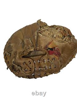 Vintage Rawlings Heart Of The Hide Baseball Catchers Mitt Pro Player Made USA