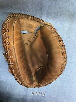 Vintage Rawlings RL1 Catchers Mitt Heart Of The Hide Johnny Bench Good Condition