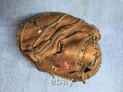 Vintage Rawlings RL1 Catchers Mitt Heart Of The Hide Johnny Bench Good Condition