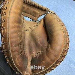 Vintage Rawlings RL1 Catchers Mitt Heart Of The Hide Johnny Bench Good Condition